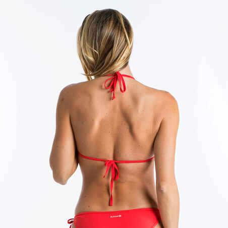 WOMEN'S SLIDING TRIANGLE SWIMSUIT TOP 
REMOVABLE PADDED CUPS MAE - RED