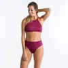WOMEN'S SURFING HIGH-WAISTED BODY-SHAPING SWIMSUIT BOTTOMS NORA - BURGUNDY