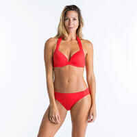 Women's Push-Up Swimsuit Top with Fixed Padded Cups ELENA - RED