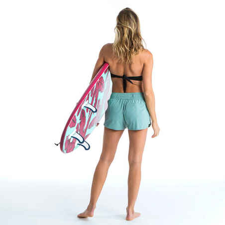 Women's Surfing Boardshorts with Elasticated Waistband & Drawstring TINI - KHAKI