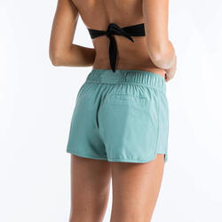 Boardshort surf femme TINI KAKI avec ceinture élastiquée et cordon de serrage