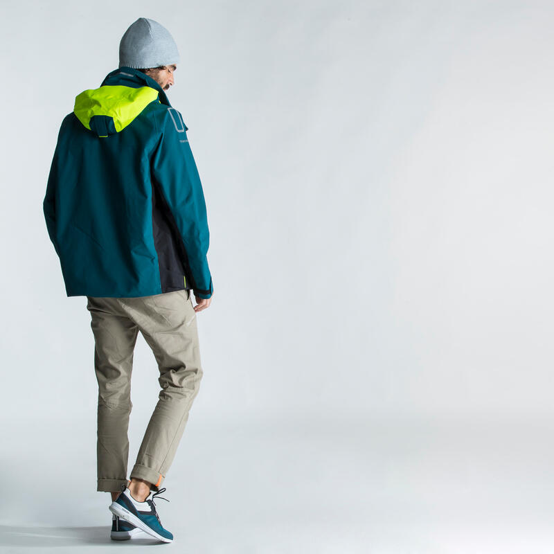 Blouson de voile - veste de pluie Sailing 500 Homme Pétrole jaune