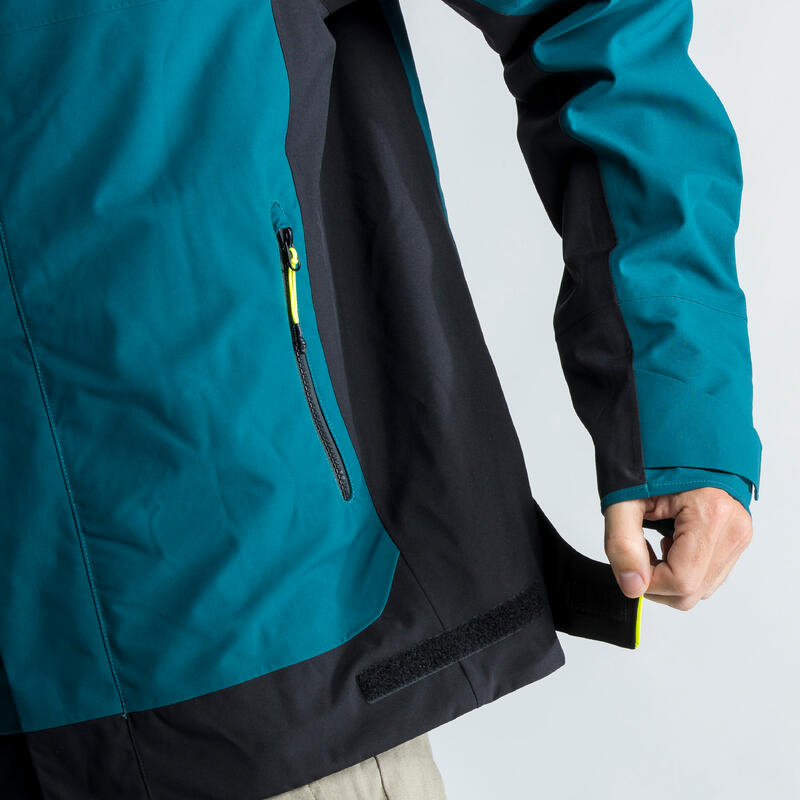 Blouson de voile - veste de pluie Sailing 500 Homme Pétrole jaune