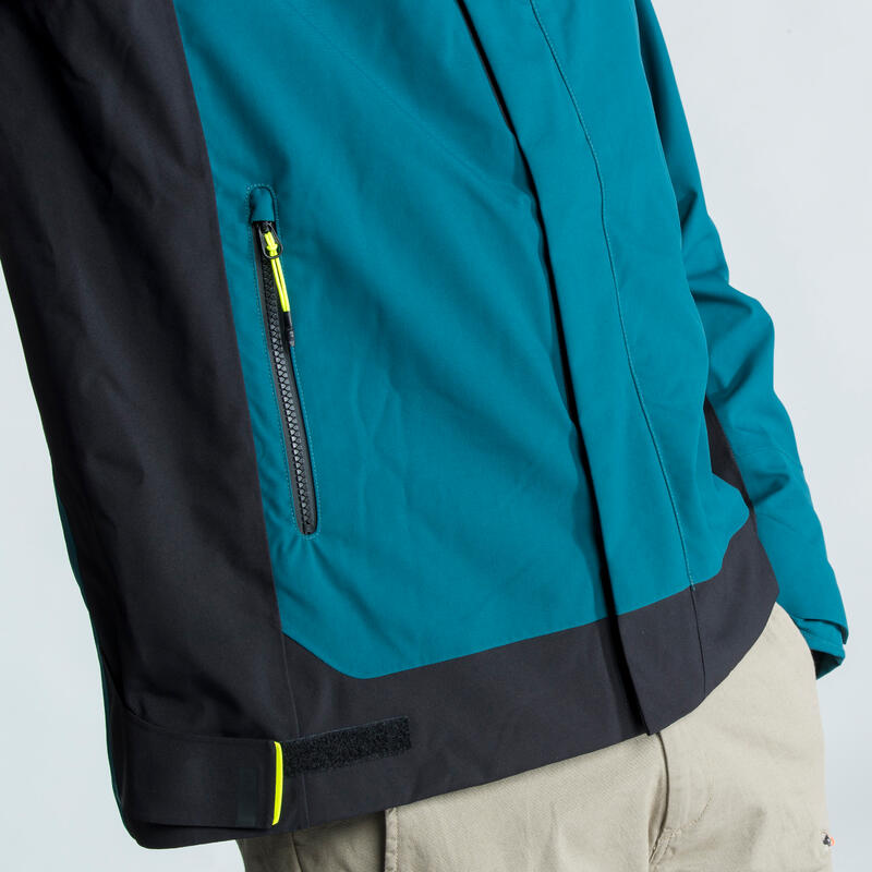 Blouson de voile - veste de pluie Sailing 500 Homme Pétrole jaune