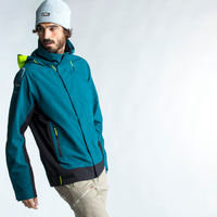 Blouson de voile - veste de pluie Sailing 500  Homme Pétrole jaune