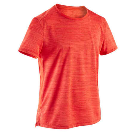 Camiseta gimnasia manga corta sintética transpirable Niños S500 rojo
