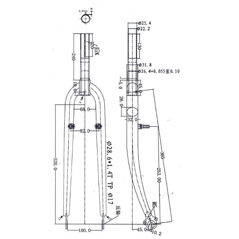 Suspensão rígida 26 polegadas 1" filetado Elops 3, Elops City, Original 3 Preto