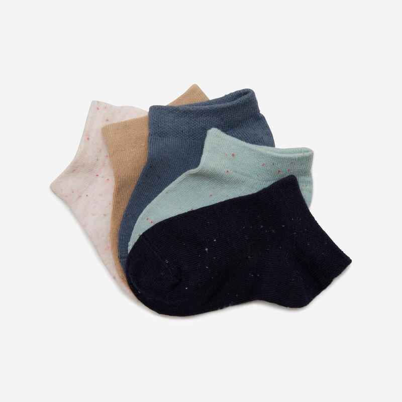 Pack de 5 calcetines cortos niños - Básico azul/beige/verde 