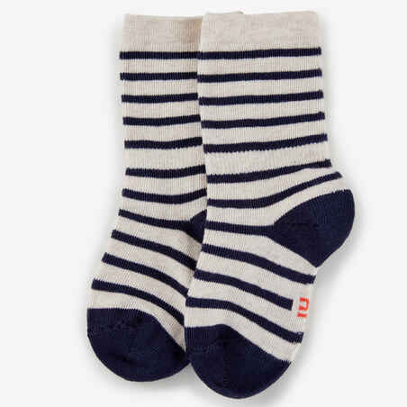 Kids' Mid-High Socks 5-Pack Basic - Blue with Pattern