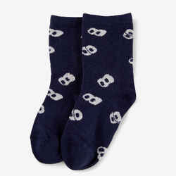 Kids' Mid-High Socks 5-Pack Basic - Blue with Pattern