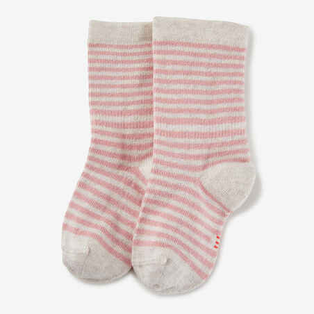 Kids' Mid-High Socks 5-Pack Basic - Pink with Pattern