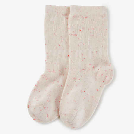 Vaikiškos vidutinio ilgio kojinės, 5 poros, rožinės su raštais