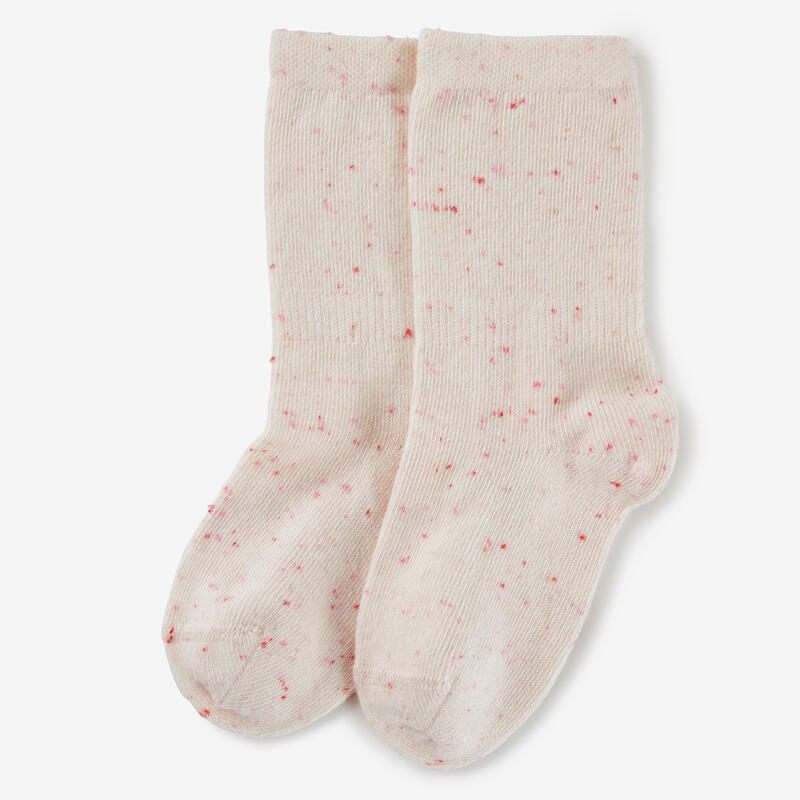 Sada 5 párů vyšších dětských ponožek růžové s potiskem