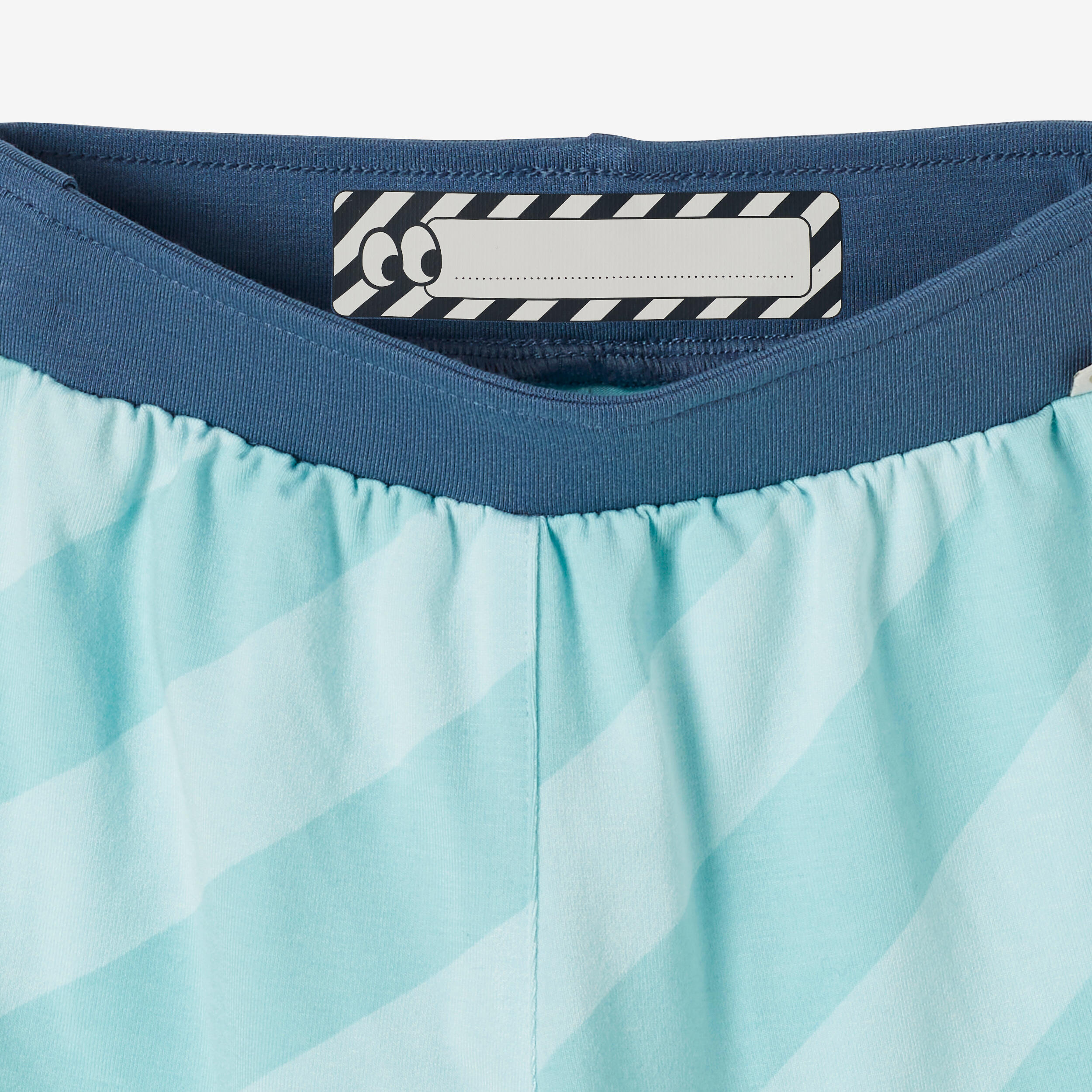 Kids' Breathable Adjustable Shorts 500 - Blue Stripes 7/8