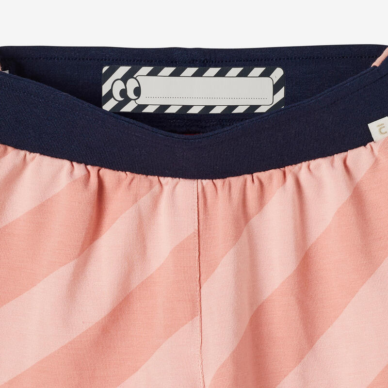 Shorts Kinder anpassbar atmungsaktiv - 500 rosa gestreift 