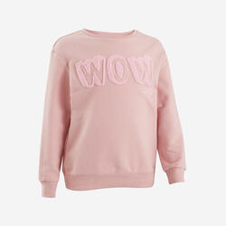 Basic sweater voor kinderen roze met motief