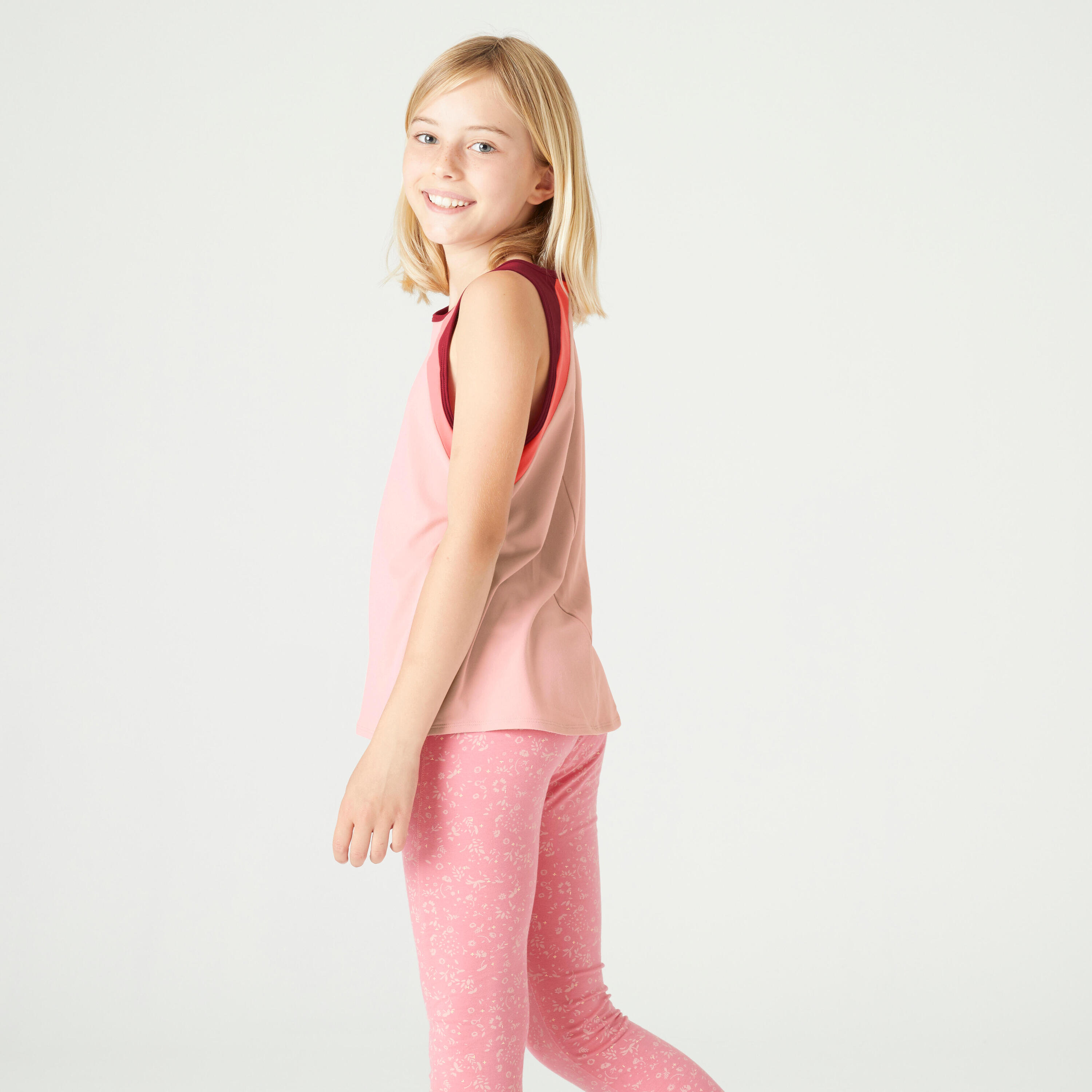 Girls' Breathable Tank Top S500 - Pink 3/7