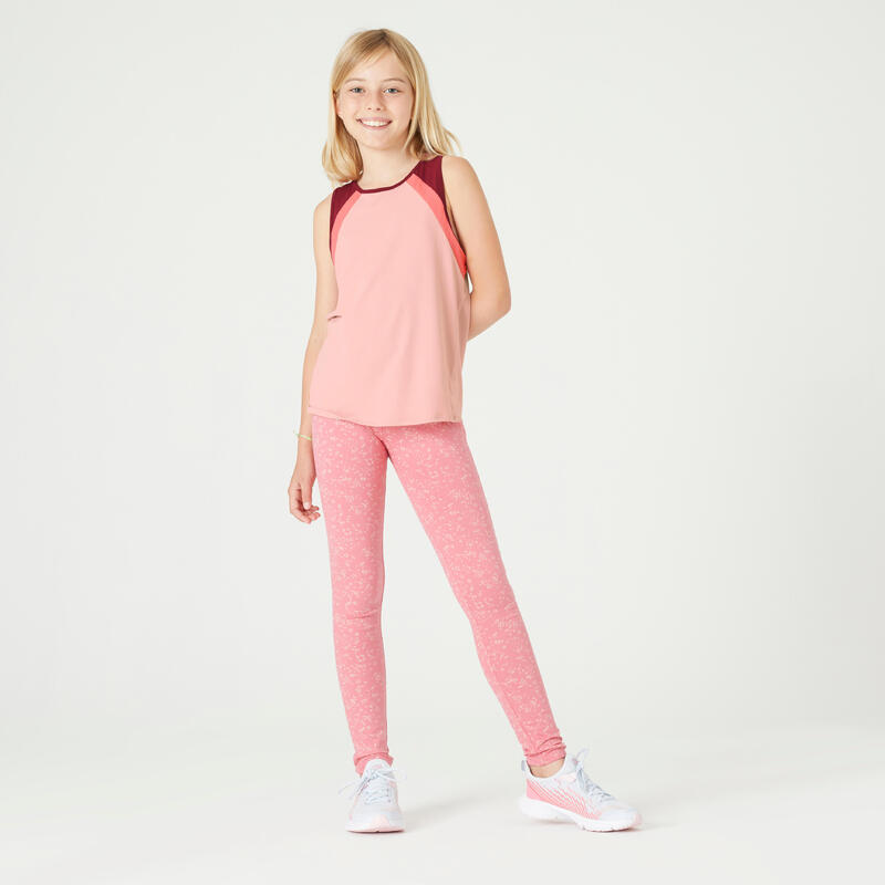 Top Respirável de Alças de Ginástica Menina S500 Rosa