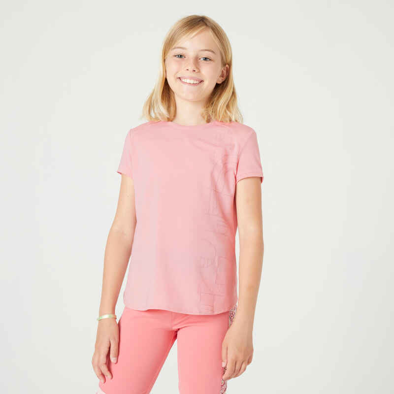 Girls' Breathable T-Shirt NKF 500 - Pink