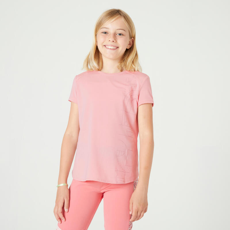 Ademend T-shirt voor meisjes NKF 500 roze