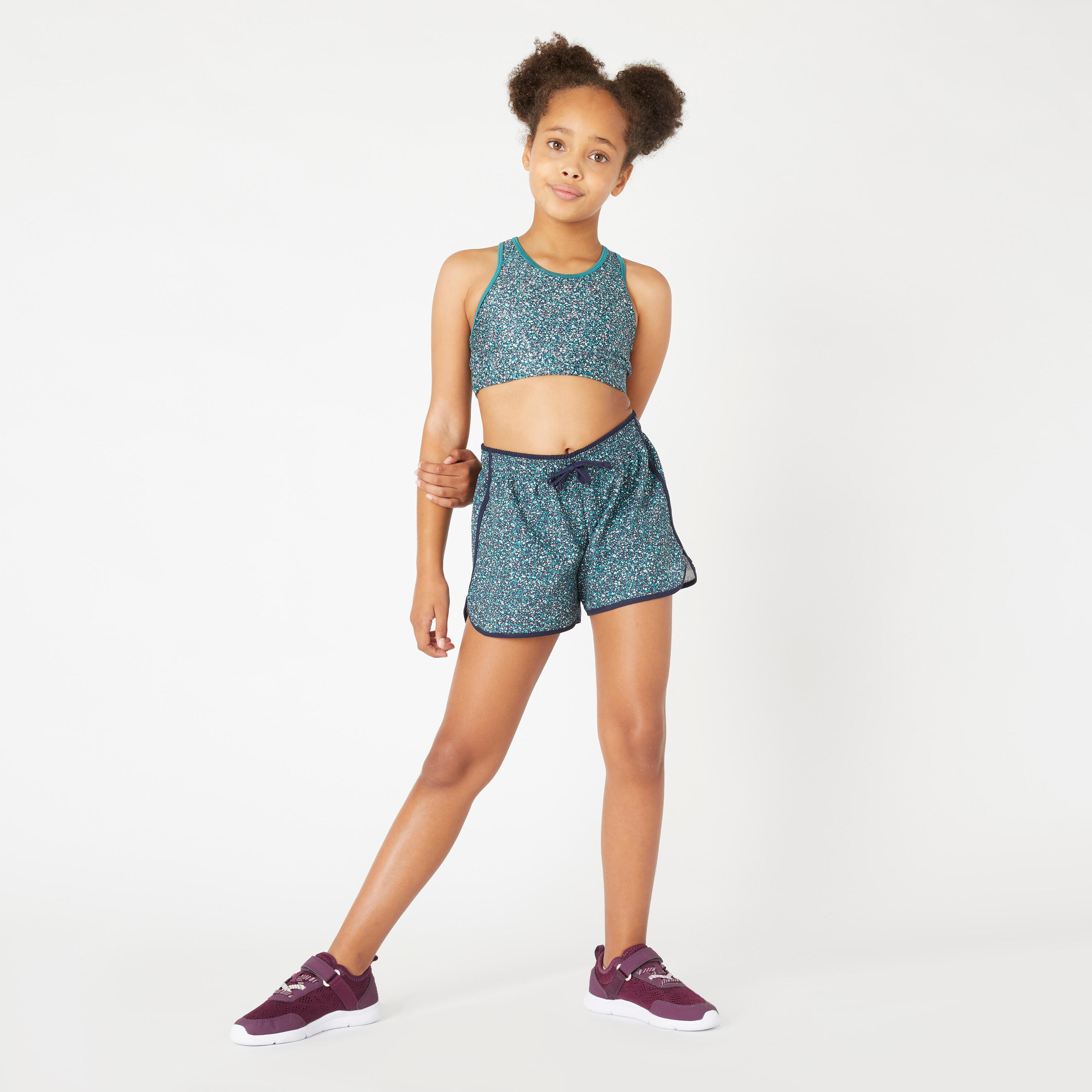 Girls' Breathable Sports Bra - Green Print 5/5