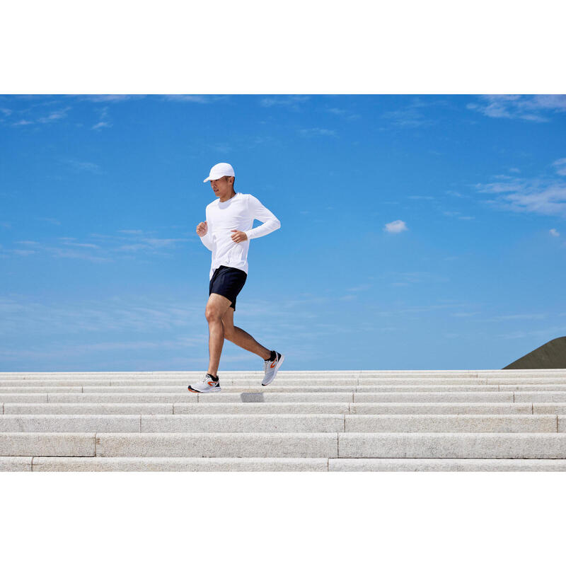 Bluză alergare jogging Sun Protect Anti-UV respirantă Alb Bărbați 