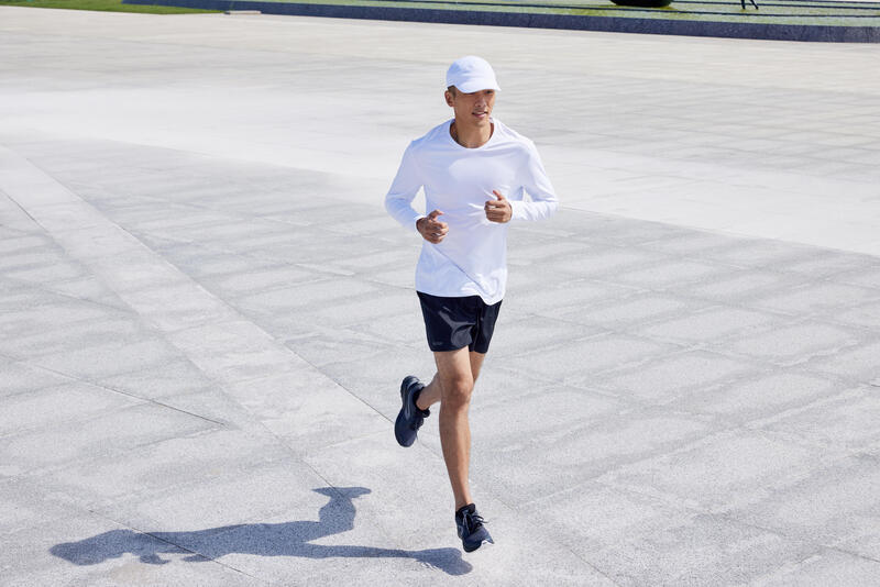 Bluză alergare jogging Sun Protect Anti-UV respirantă Alb Bărbați 