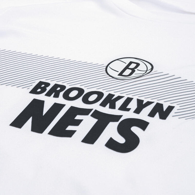 Funktionsshirt Basketball UT500 NBA Brooklyn Nets Kinder weiss