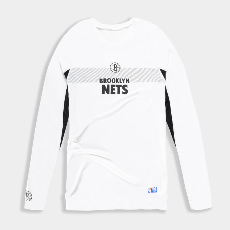Bluză termică Baschet UT500 NBA BROOKLYN NETS Alb Adulți 