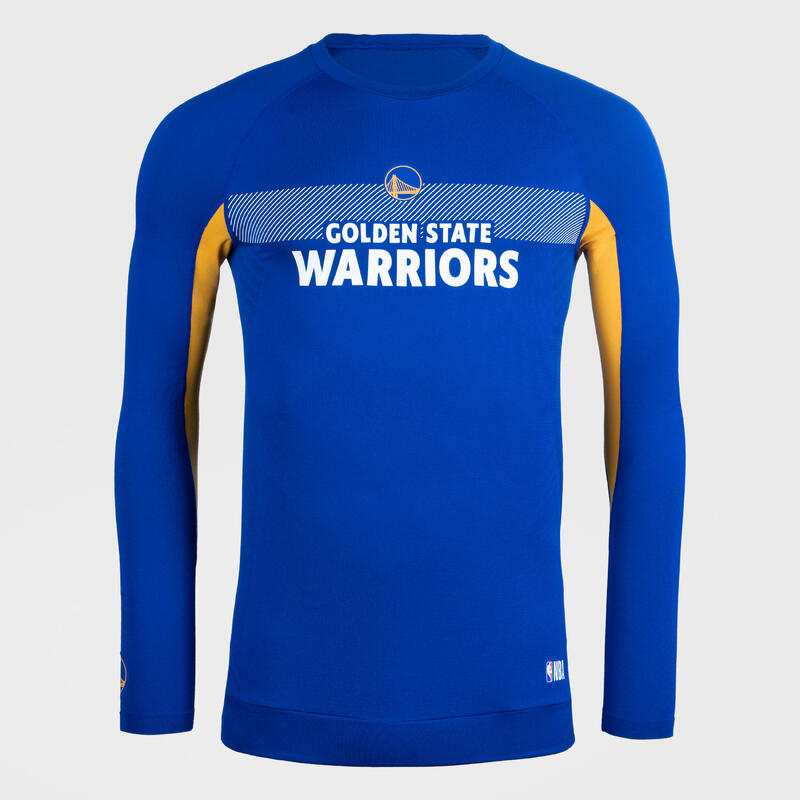 Spodní basketbalový dres s dlouhým rukávem NBA Warriors modrý 