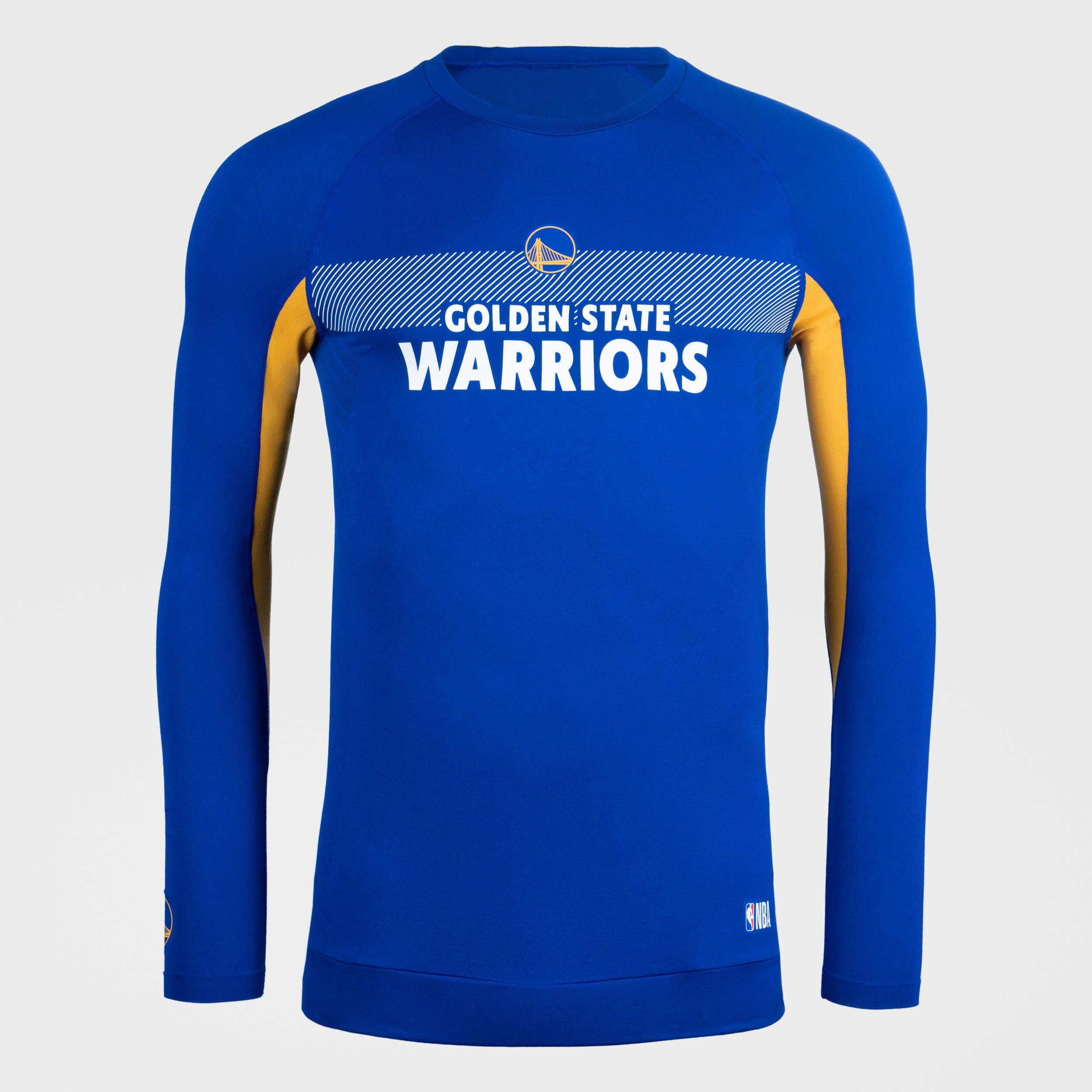 Bluză Termică Baschet UT500LS Croială Slim NBA Warriors Albastru Bărbați TARMAK decathlon.ro