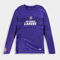 Funktionsshirt langarm Basketball UT500LS Slim-Form Lakers Herren violett