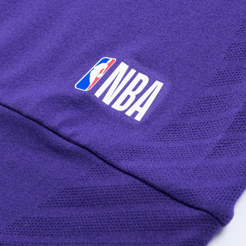 Funktionsshirt langarm Basketball UT500 NBA Los Angeles Lakers Damen/Herren violett