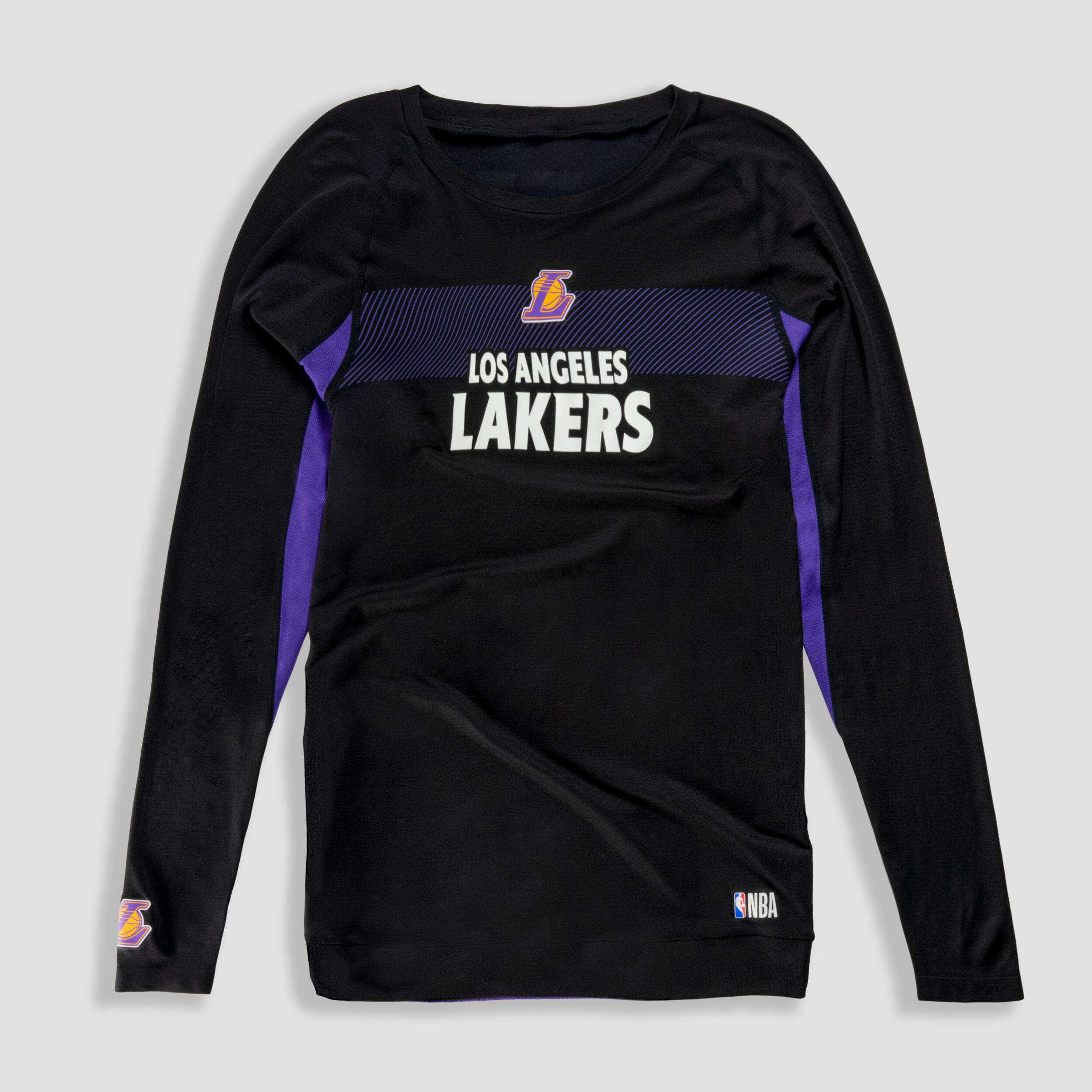 Lakers warm up long best sale sleeve shirt