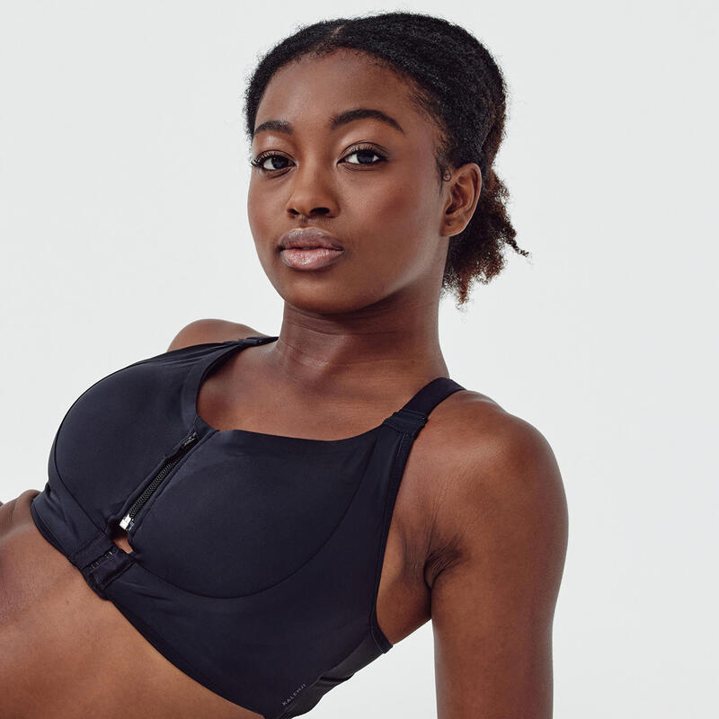 Dámská fitness podprsenka na zip vysoké zpevnění