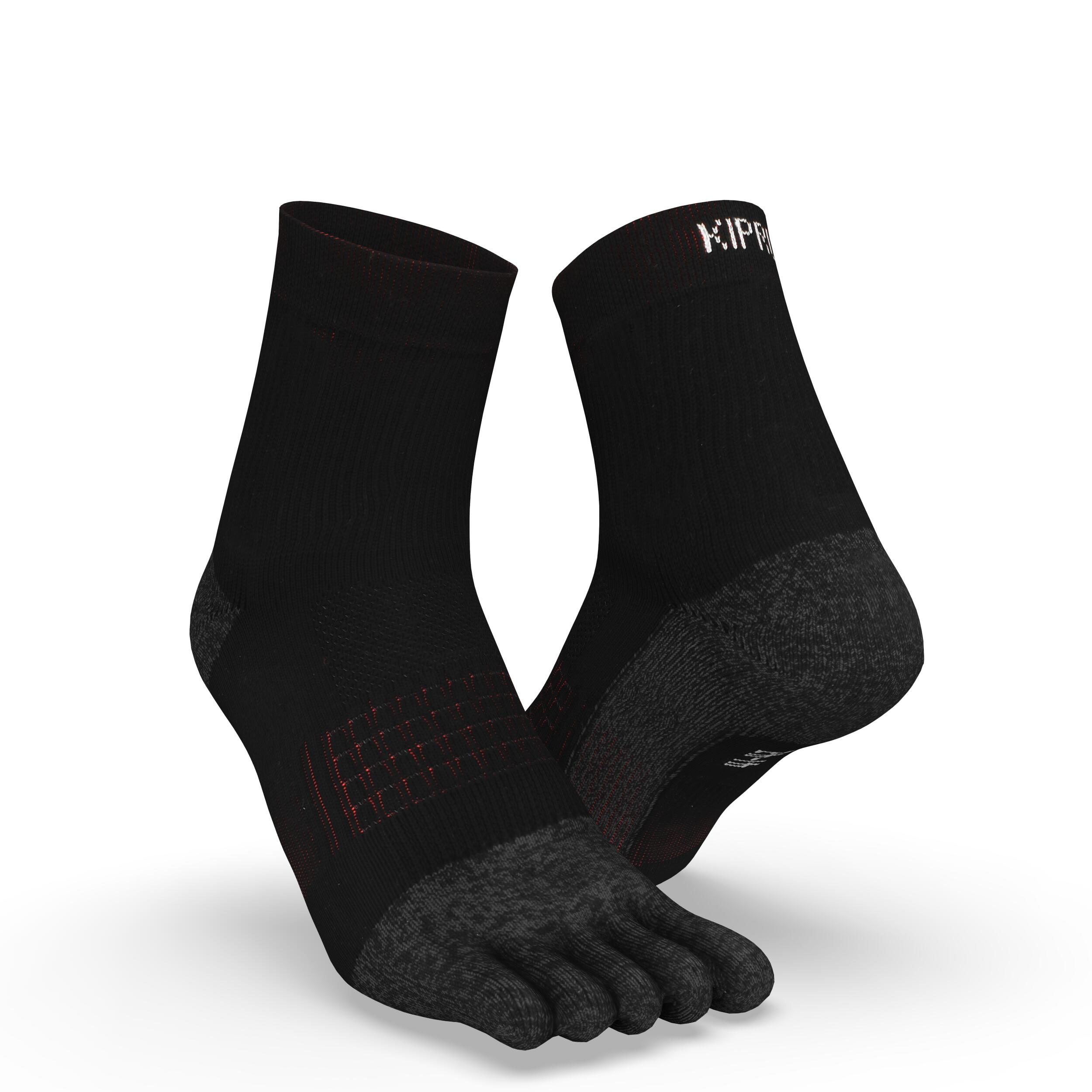 Unisex 5 Toe Running Socks Black