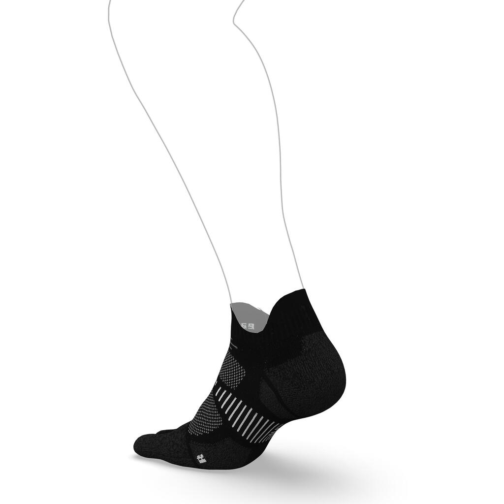 Bežecké ponožky 5 prstov RUN900 neviditeľné tenké čierne