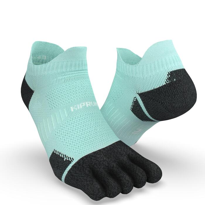 Unisex 5 Toe Invisible Running Socks - Mint Green