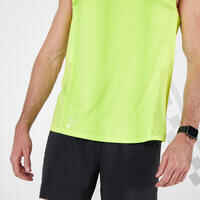 Camiseta running sin mangas transpirable Hombre Kiprun Light amarillo