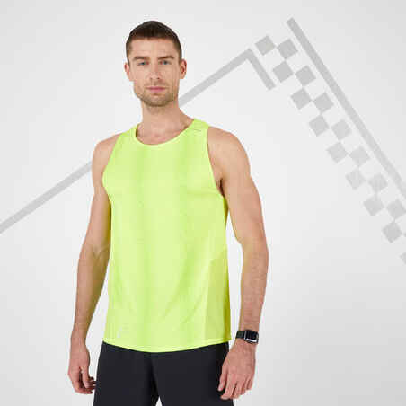 Esqueleto de Trail Running	para hombre	Kiprun transpirable amarillo fluorescente