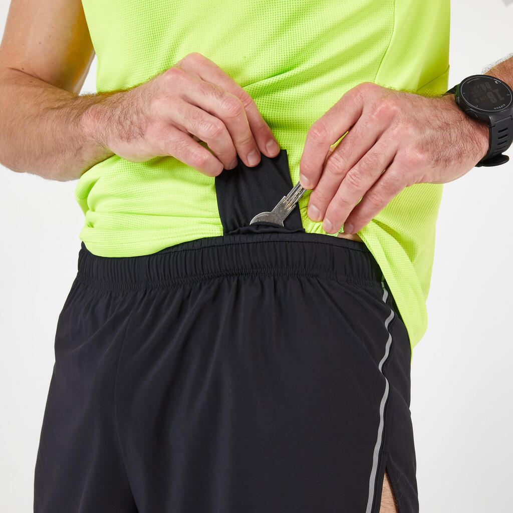 SPLIT MEN'S RUNNING SHORTS - BLACK/GREY