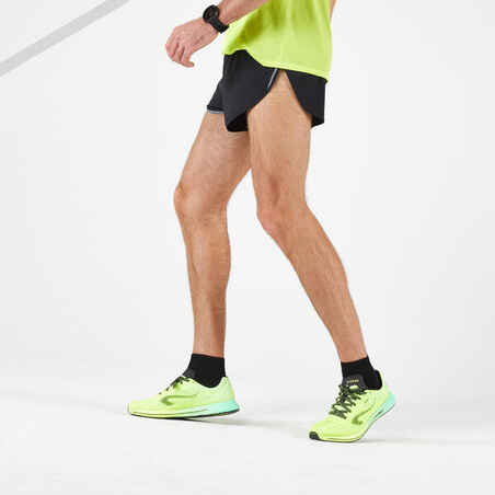 Pantalón corto running Hombre Kiprun split negro - Decathlon