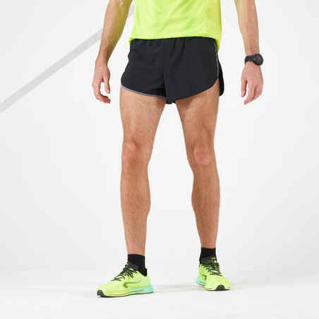 Pantalón corto running Hombre Kiprun split negro - Decathlon