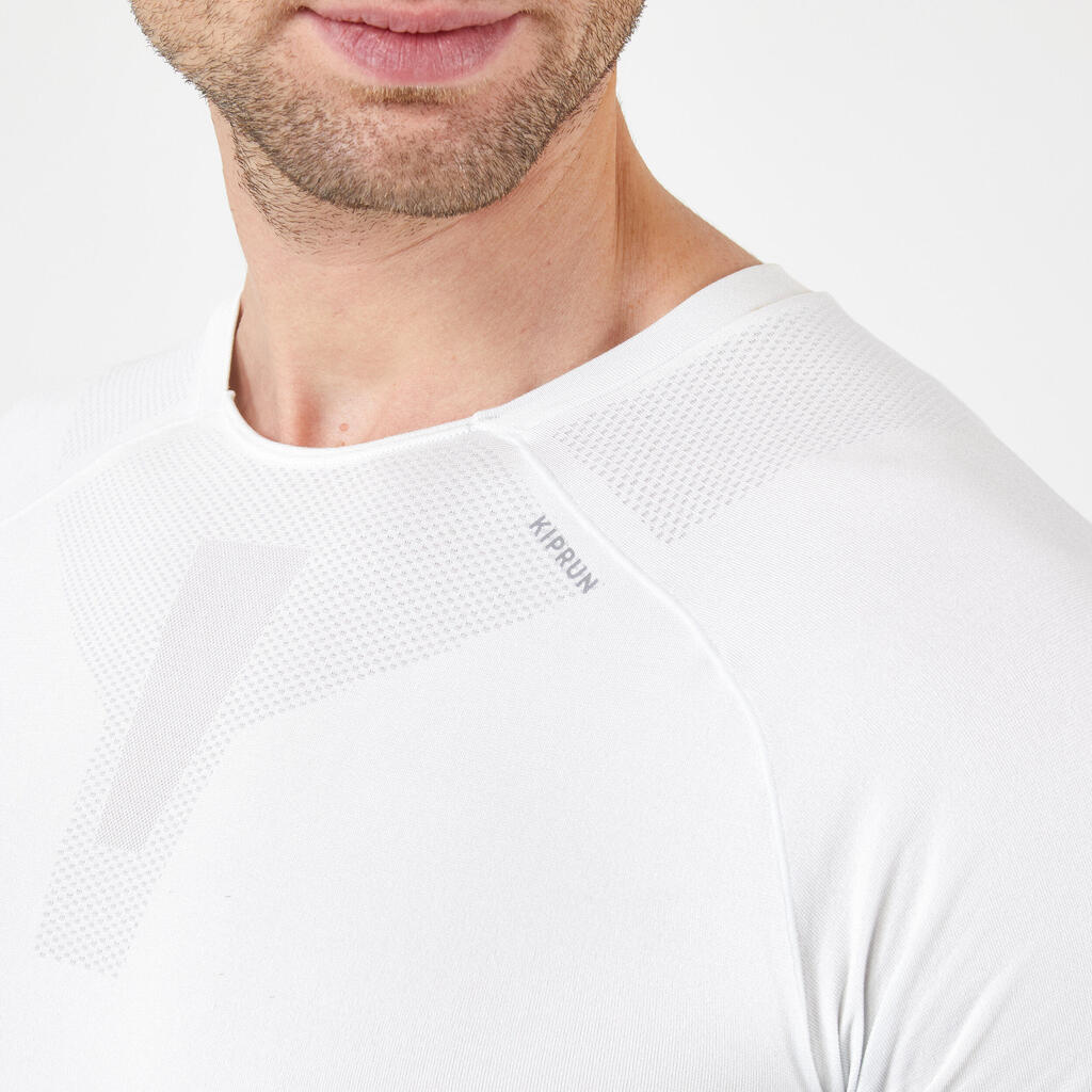 Pánske bežecké tričko Kiprun Skincare priedušné biele