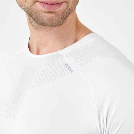 Men's Running Seamless T-shirt Kiprun Run 500 Comfort Skin White