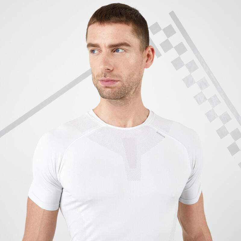 Camiseta running transpirable Hombre Kiprun Skincare blanca