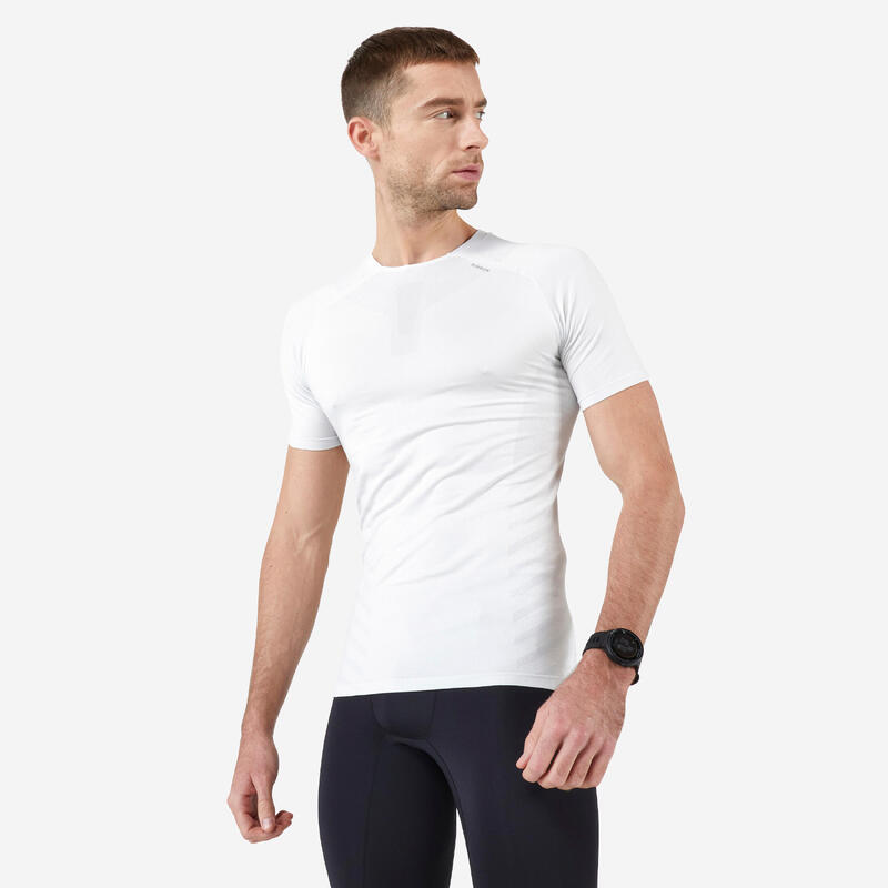 Camiseta running transpirable Hombre Kiprun Skincare blanca
