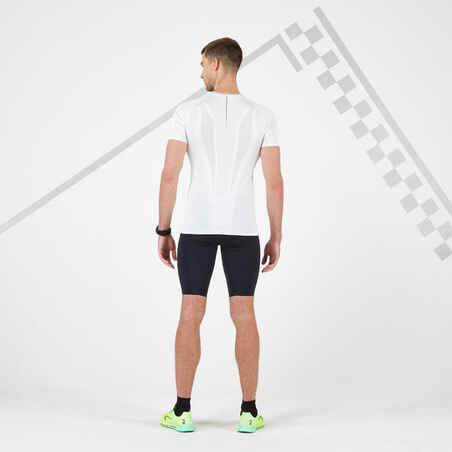 Vyriški besiūliai bėgimo marškinėliai „Kiprun Run 500 Comfort Skin“, balti