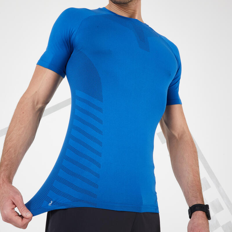 Camiseta running transpirable Hombre Kiprun Skincare edición limitada azul