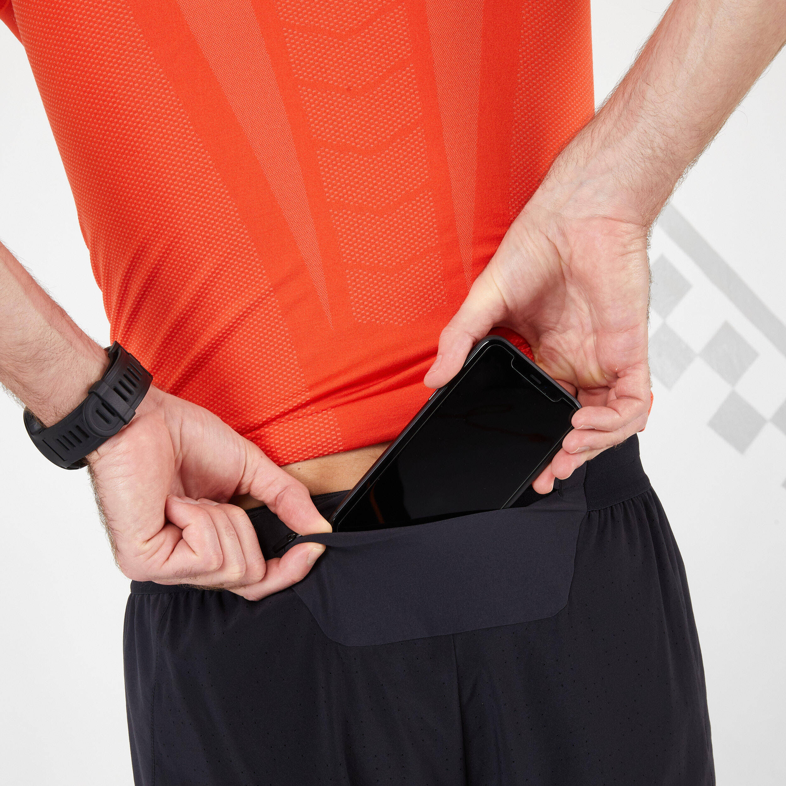 Men's KIPRUN Run 500 Comfort Seamless Running Shorts - Black -  3